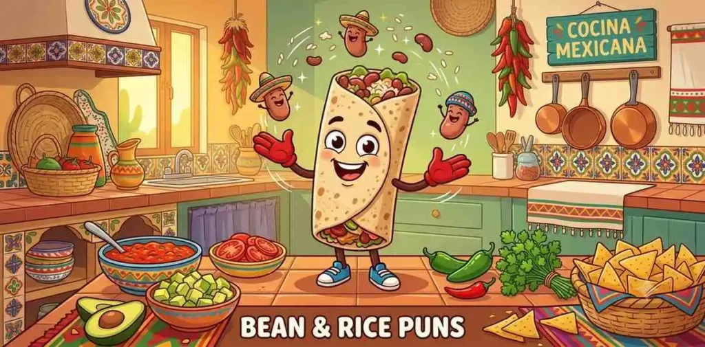 Funny bean rice burrito