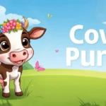 Happy cartoon cow smiling