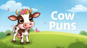 Happy cartoon cow smiling