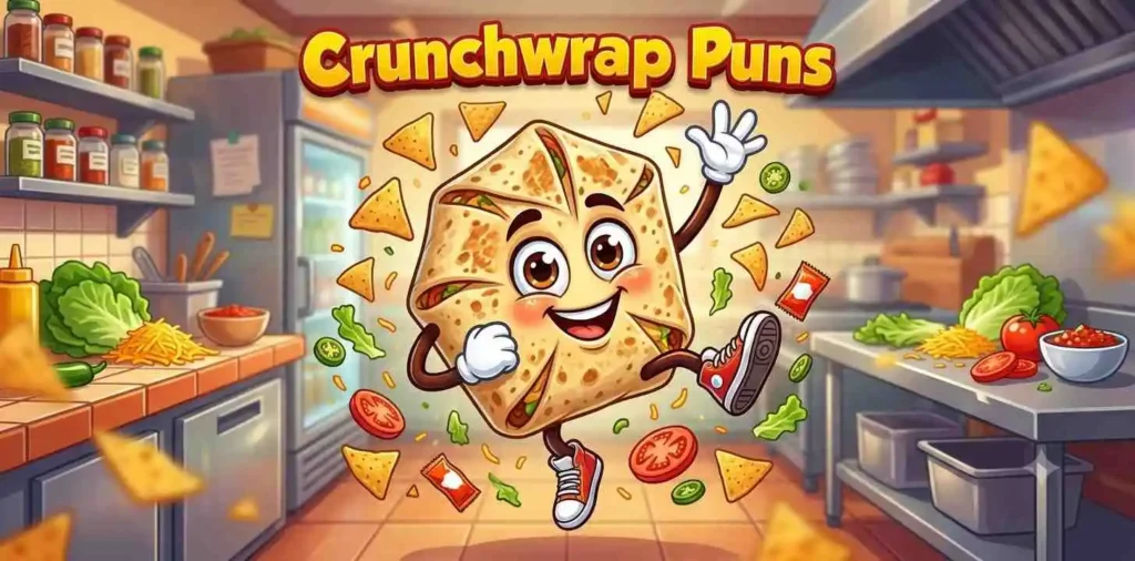 Smiling crunch wrap character