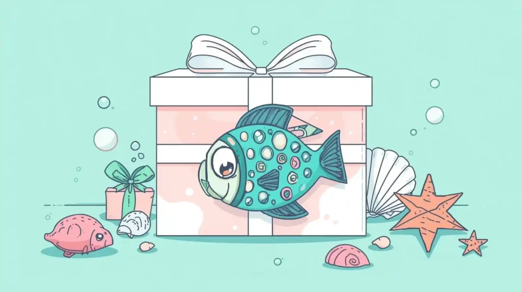Cute fish themed gift tag design