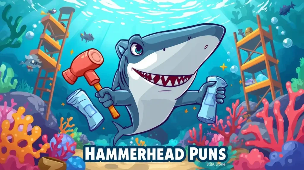 Funny hammerhead shark character