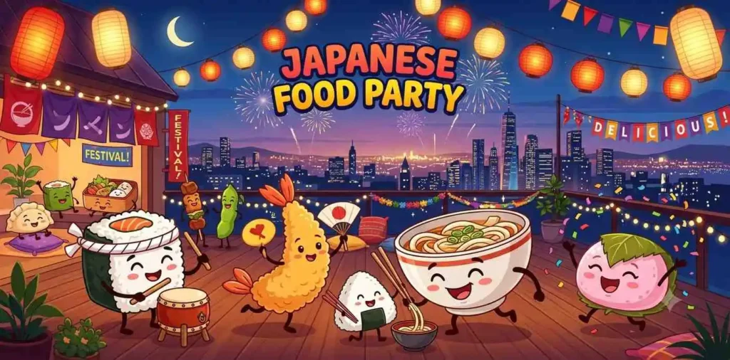 Cute food party friends