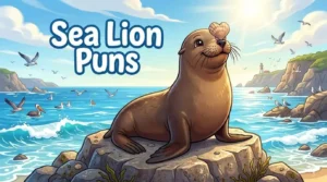 Happy cartoon sea lion smiling