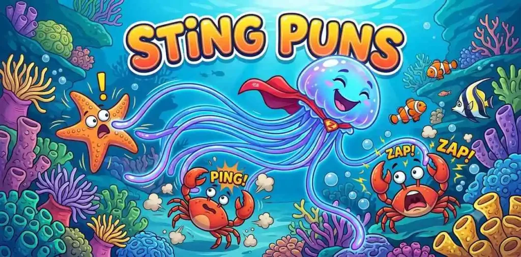 Funny jellyfish causing playful stings