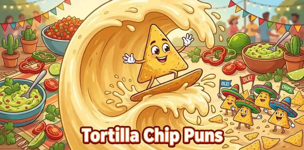 Smiling tortilla chip