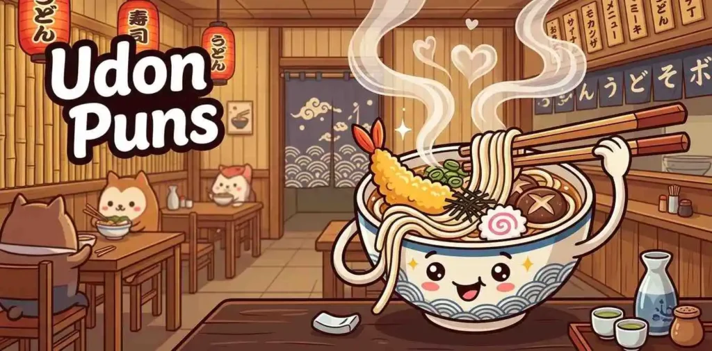 Happy smiling udon bowl
