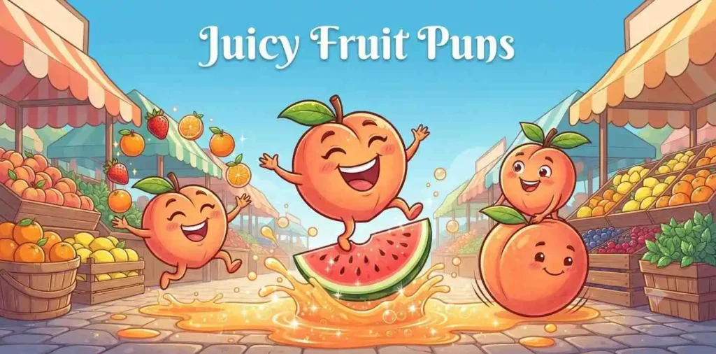 Happy juicy peach friends