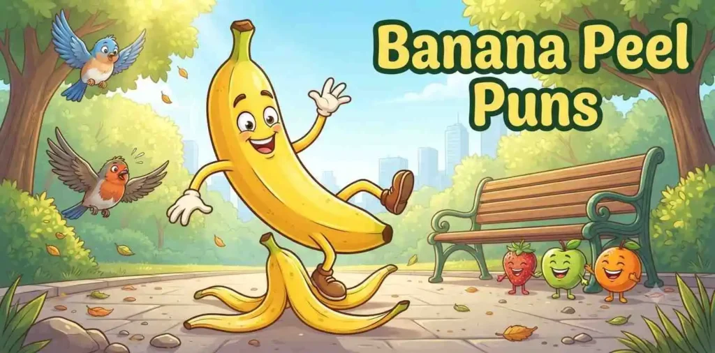 Banana slipping on peel