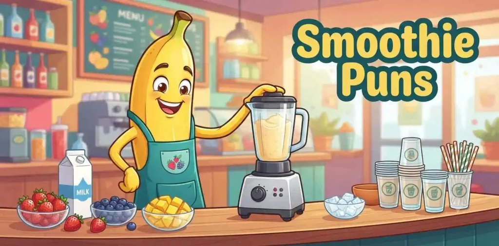 Banana making smoothie