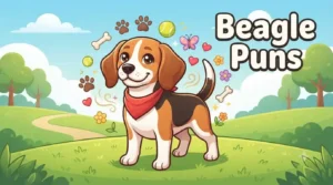 Happy beagle smiling.