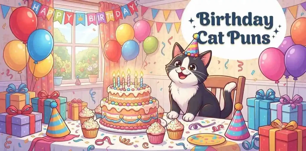Birthday cat with cake