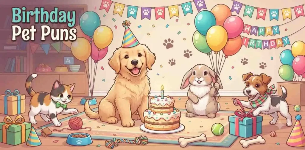 Pet birthday party celebration