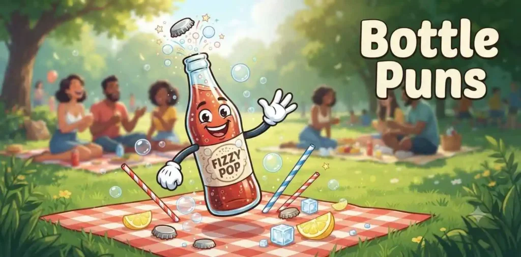 Happy cola bottle smiling