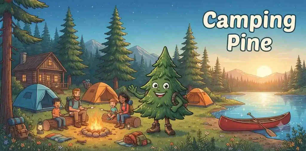Camping under pine trees