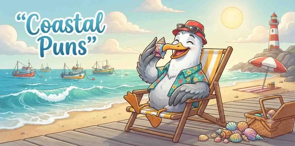 Seagull enjoying coastal beach