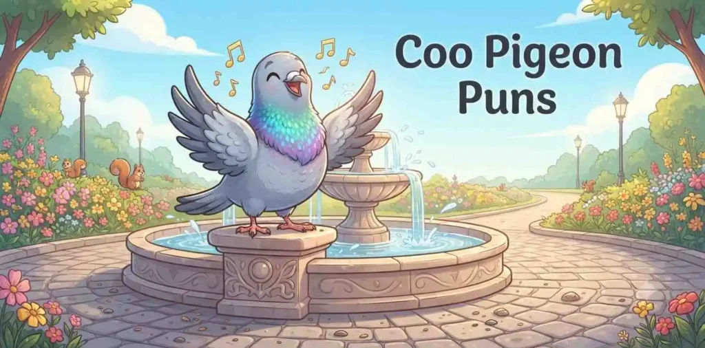 Happy pigeon cooing
