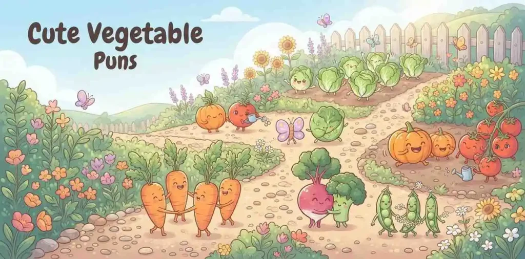 Adorable happy vegetable buddies