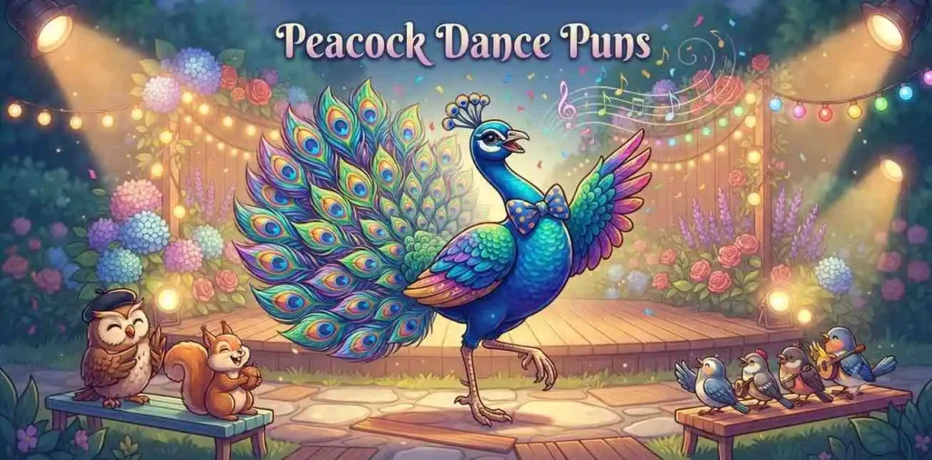 Dancing peacock mascot