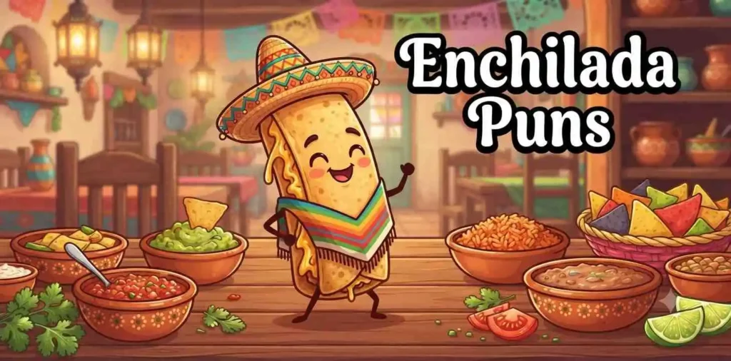 Funny enchilada wearing sombrero