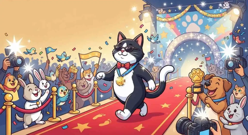 Famous inspired cat posing