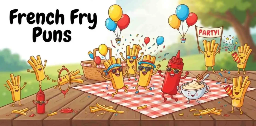 Funny smiling french fries
