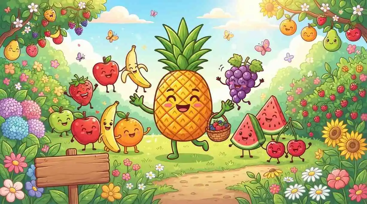 Cute fruit puns featuring smiling
