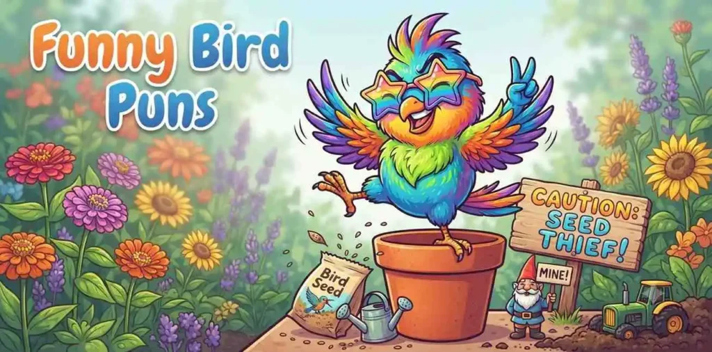 Funny bird character scene