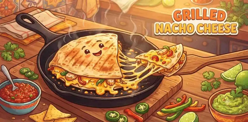 Grilled cheesy quesadilla skillet