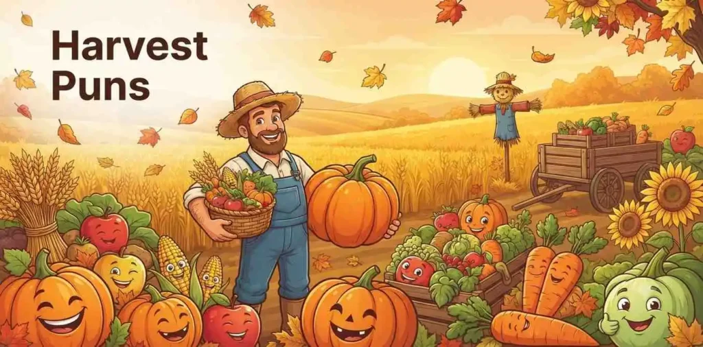 Colorful autumn harvest scene