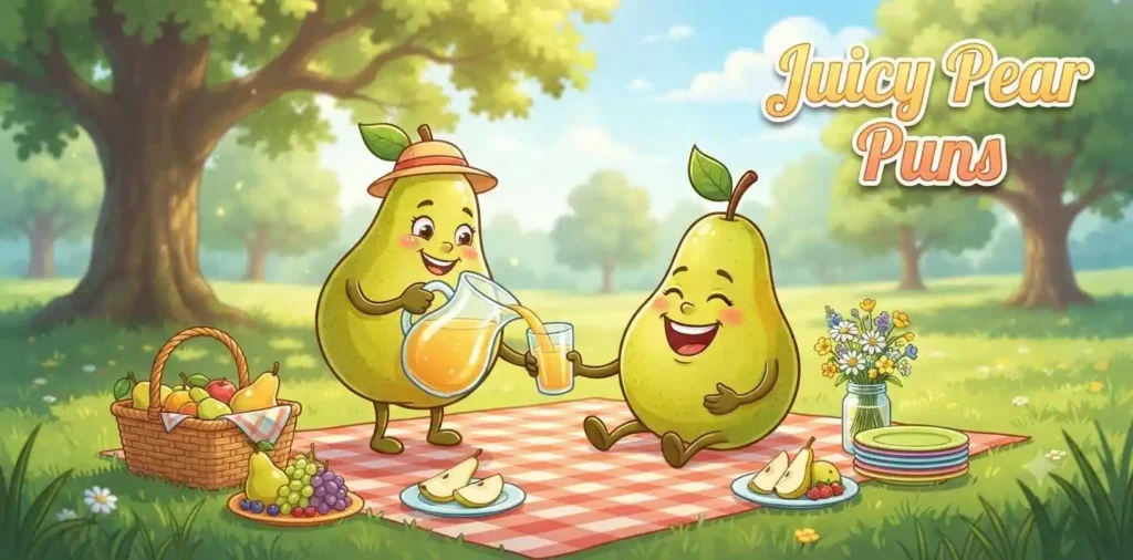 pears enjoying picnic