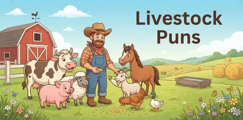Cute farm animals smiling