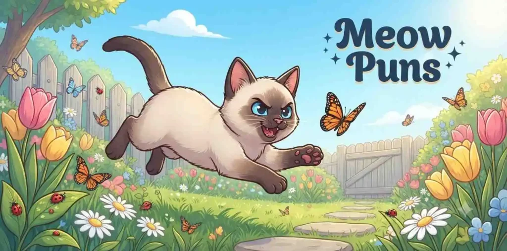 Playful meowing kitten cartoon