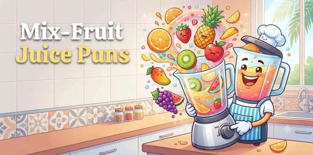 Mixed fruit juice characters