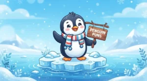 Cute penguin with humor