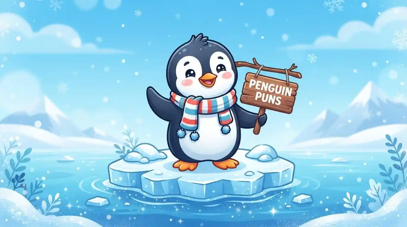 Cute penguin with humor