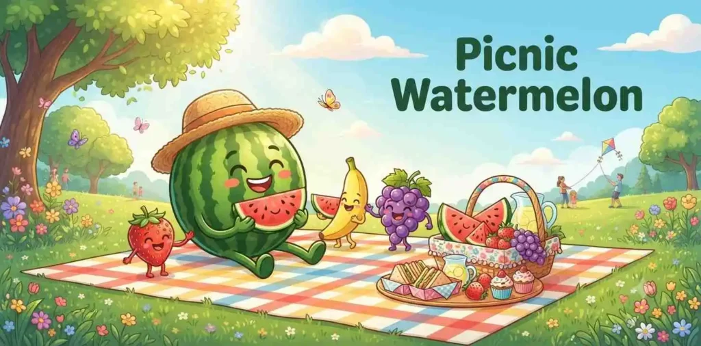 Watermelon picnic summer scene