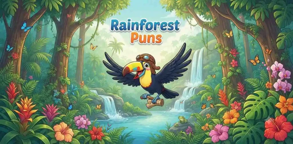 Toucan exploring rainforest