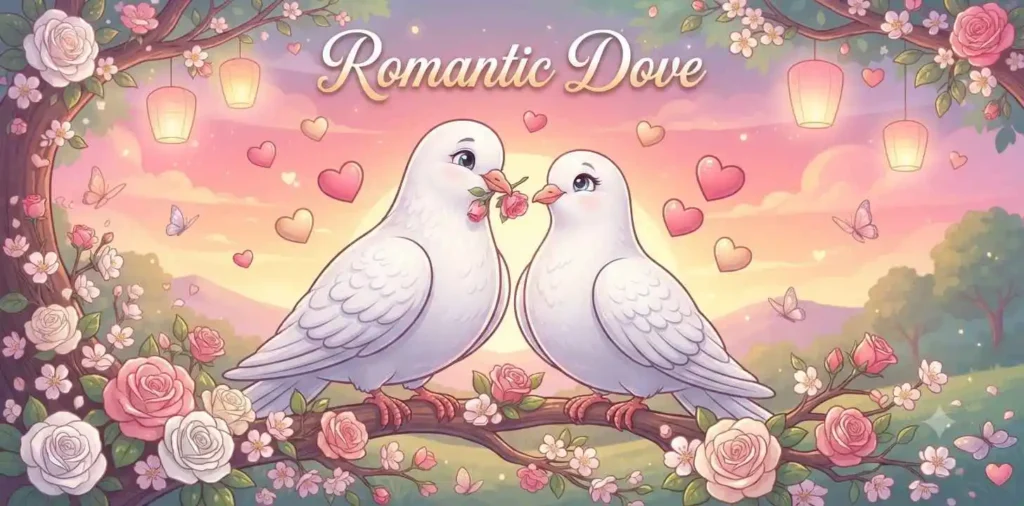 Romantic dove couple