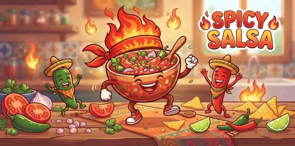 Spicy salsa and peppers