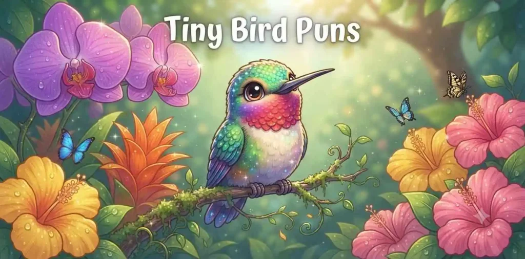 Cute tiny hummingbird garden