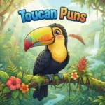 Colorful toucan jungle scene
