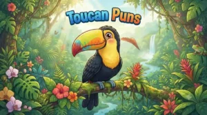 Colorful toucan jungle scene