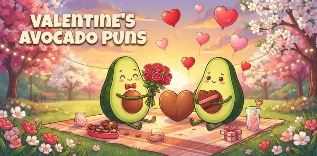 Cute avocado love couple