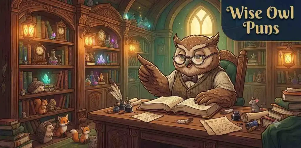 Wise owl reading books