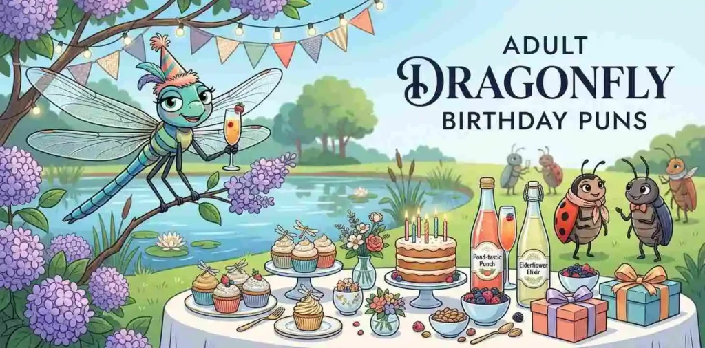Stylish dragonfly birthday celebration