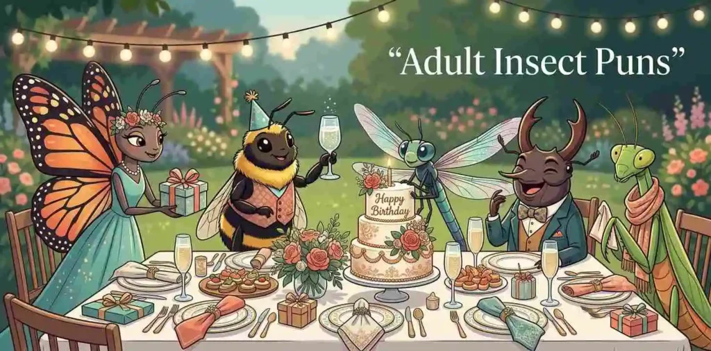 Adult insects at birthday party