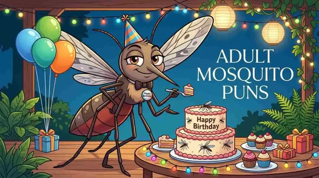 Adult mosquito birthday celebration