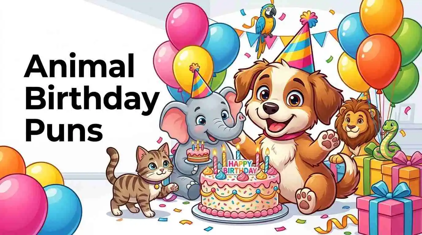 Cute animal celebrating birthday