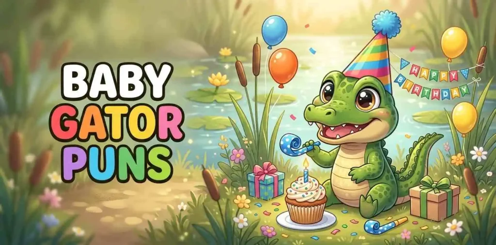 Cute baby gator birthday